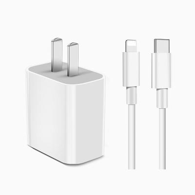 China Mobile Phone 18w Eu USB C Power Adapter Type Charger For Apple USB-C Wall Charger Fast Charging Cable For iphone 11 12 for sale