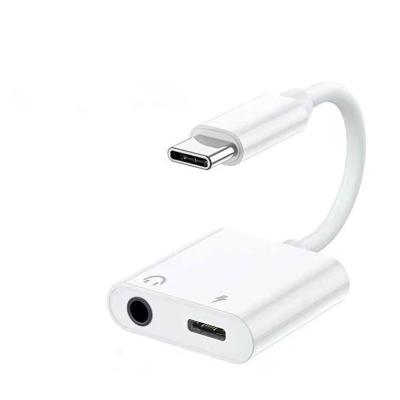 China Mobile phone types 2 in 1 type c to aux audio jack. 3.5mm adapter earphone splitter 3.5mm to type c otg adapter for phone for sale