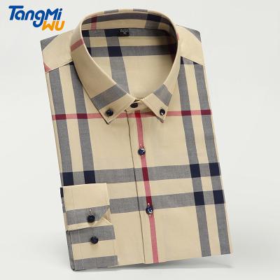 China 2021 new style breathable long sleeve high quality turn-down collar men's unisex plaid shirt 100% cotton burberrry casual camisa de time for sale