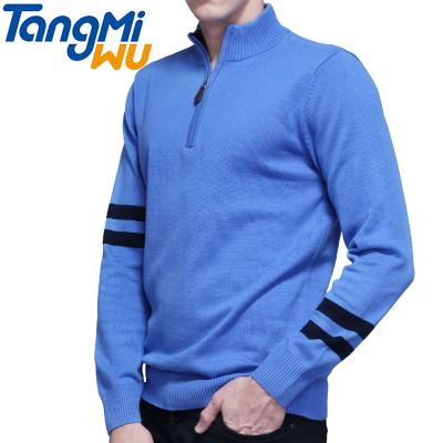 China winter men TMW Anti-wrinkle tmw sweater high quality knitted men new stripes sweater half zipper men s plain sweater for sale