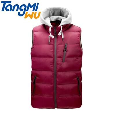 China Factory Wholesale QUICK DRY Winter Men's Hooded Stripper Jacket Zipper Up Men Invest Down Lightweight Vest Sleeveless Jacket for sale