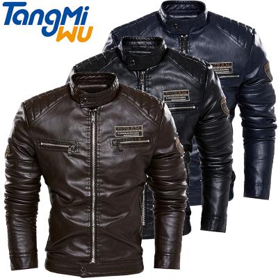 China QUICK DRY jacket for men's lapel neck plus velvet jacket men's coat motorcycle clothing men's tight leather jacket for sale