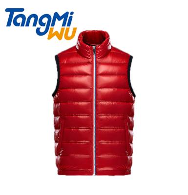 China Factory QUICK DRY Mens Winter Vests Stand Collar Zipper Stripper Jacket Men Plus Size Stripper Jacket Men Pocket Sleeveless Bubble Vest for sale