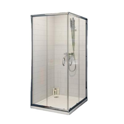 China Environmentally Friendly Sliding Style Acrylic Stainless Steel Bedroom Shower Enclosure Black Frame Tempered Glass Black Frame Hotel Bathroom Modular Sliding Tray for sale