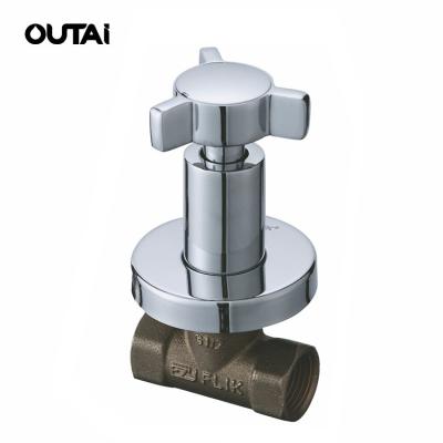 China Chinese Home Kitchen Supplier Bathroom Basin Hose Angle Plated Chrome Stop Valve With Cross Handle for sale