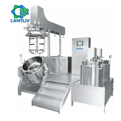 China Liquid / Viscous Liquid Liquid with Suspended Solids / Powder Guangzhou GMP Standard Hand Cream Body Lotion Production Equipment Line Vacuum Homogenizer Emulsifier Mixer for Cosmetic Cream for sale