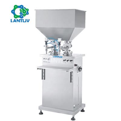 China 500ml Food Double Jets Shampoo Moisturizer Lotion Filler Semi Automatic Double Heads Cream Paste Filling Machine With Big Hopper for sale