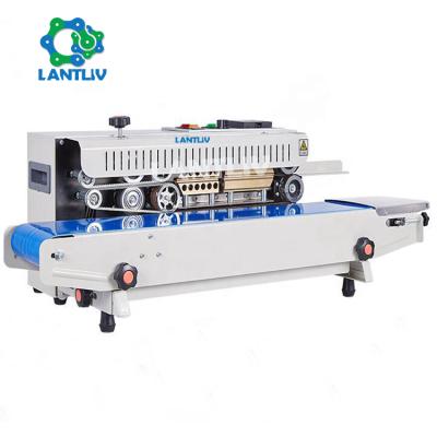 China Horizontal Or Vertical Automatic Continuous Sealing Machine Food Plastic Bags Stand-Up Pouch Strip Sealer With Expiry Date Engraving for sale