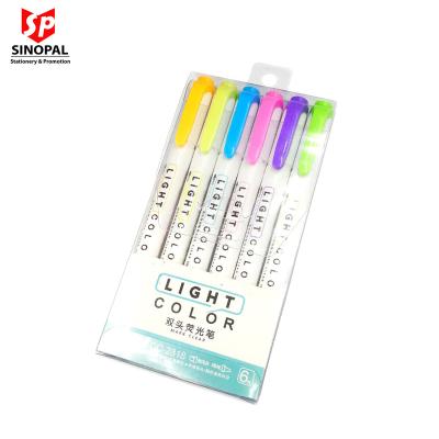 China office & School Markers Multi Color Double Tip Light Color Highlighter Bar With Smooth Lines For Graffiti for sale