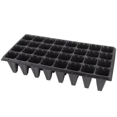 China Black plastic agricultural and gardening plastic seedling trays for fleshy seedlings with holes and water permeable for sale