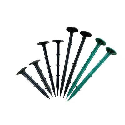 China Flat Manufacturers Sell Wide Variety Applications Garden Tent Peg Anchor Nails Plastic Ground Nail Weed Cloth for sale