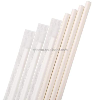 China Disposable Individual Paper Wrap Biodegradable Compostable Eco Friendly Paper Straws for sale