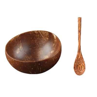 China 2020 Sustainable Hot Novelty Handwork Gift Set Customized Stock 100% Natural Coconut Shell Bowl With Spoon for sale