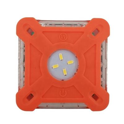 China Road Safety Led Warning Lights Square LED Roadside Safety Discs Traffic Emergency Light Road Flashing Warning Flares with 9 Modes and Strong Magnet for sale