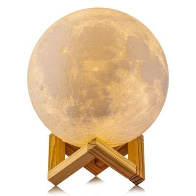 China Contemporary High Quality 3D Printing Moon USB Touch Control Rechargeable Decorative Night Light For Kids Love Brithday Party Gifts for sale