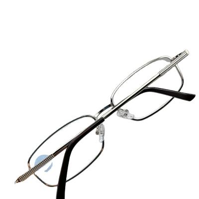 China High Quality Hot Selling Classic Stainless Steel Reading Glass Unisex Style Retractable With Blue Anti Box Glasses Eyewear Glasses for sale