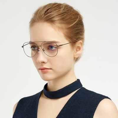 China Optical Glasses For Women High Quality Oversized Temple Myopia Alloy Eyeglasses Acetate Optical Glasses Support OEM Service for sale