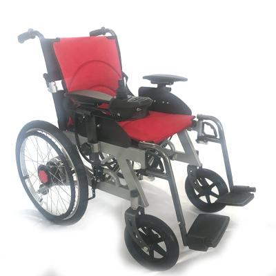 China Hanging leg easy to remove with new design 20A battery 12A electric wheelchair power mobility scooter motorized foldable wheelchair for sale