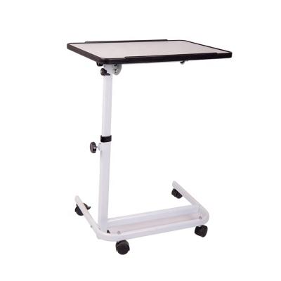 China Movable Modern Hospital Overbed Table And Adjustable Bed Side Table Dining Hospital Bed Side Table for sale