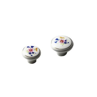 China Modern Hand Painted Ceramic Knobs Dresser Drawer Pull Sideboard Handles for sale