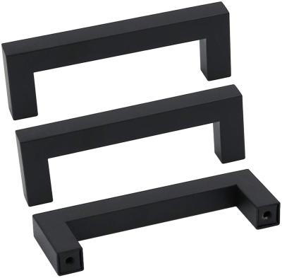 China Modern Black Kitchen Accessories Cabinet Pull Furniture Hardware Black Handle for sale