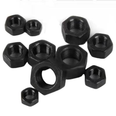 China General industry factory price high tensile hex nut DIN 934 m16 grade 4, 8 with black finish for hex bolt for sale