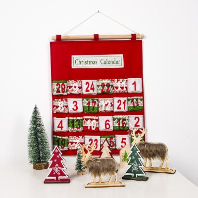 China Creative Printing Poly Candy Hanging Bag Christmas Decorations Christmas Storage Countdown Bag Multi-layer Calendar Storage for sale