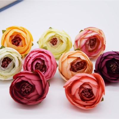 China Mini Artificial Tea Rose Flower Head Home Decor Wedding DIY Home Garland Scrapbook Gift Box for sale