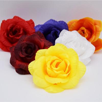 China Wholesale Home Decor Real Touch Artificial Flower Heads Flower Head Wedding Wall Silk Rose Garland for sale