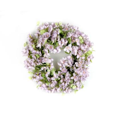 China Indoor New Product Small Hydrangea Flowers Shape Artificial Wreath Wreath Christmas Ornament for sale