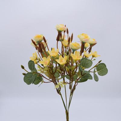 China Silk Wedding Small Mini Bouquet Flower Home Rose Artificial Flowers Decor For Indoor Decoration Hot Sale Tea Party for sale