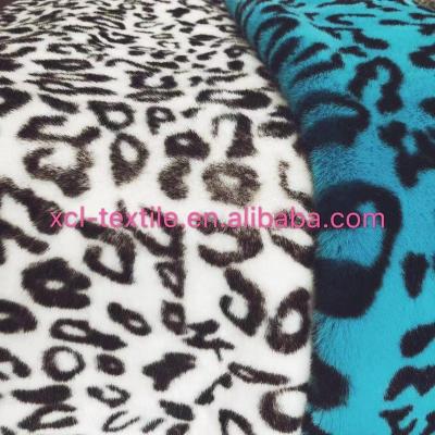 China XCL 2019 New Auto Ring Stitch Leopard Print Leopaerd Fabric Clothing Upholstery Rabbit Artificial Wool for sale