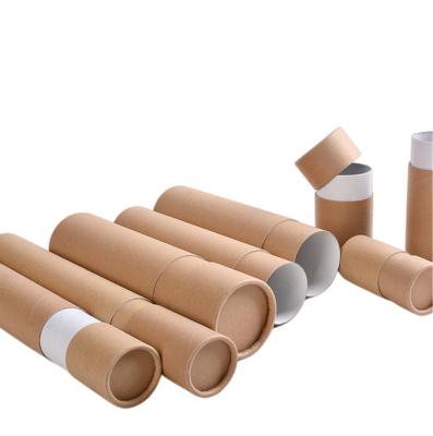 China 2021 Recycled Materials China Cosmetic Packaging Recycled Kraft Cardboard Brown White Black Paper Tube For E Liquid Bottle for sale