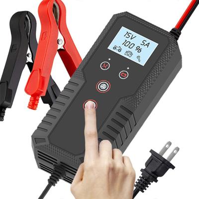 China Motorcycle Car Battery Charger Lead Acid Battery Charger New 12 Volt Pulse Repair Charging Electric Scooter Lead Acid Battery for sale