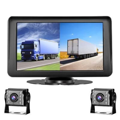 China HD video recording dual-lens night vision hd dashcam truck 12V24V large and small reversing image for sale