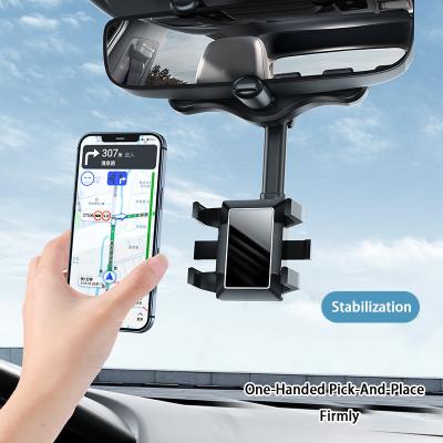 China Convenient Multifunctional Motorcycle Bracket Car Rear View Mirror Degree Mirror Phone Desk Holder for sale