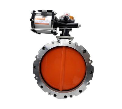 China High Quality General Stainless Steel Butterfly Valve Diameter 100MM Dust Pneumatic Butterfly Valve for sale