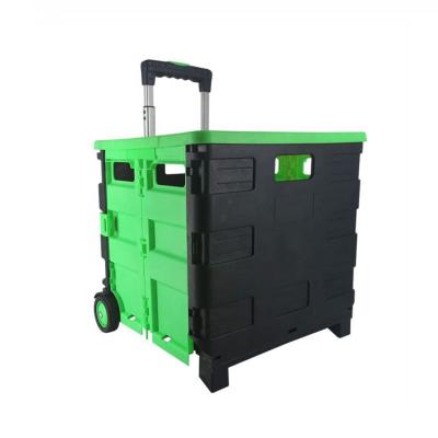 China Wholesale Rolling Plastic Cart Folding Folding Shopping Cart Rolled Shopping Cart Plastic for sale