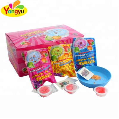 China Glucose 3 Glucose In 1 cc Stick Candy Make In 5g Porcelain Fruity Sour Powder With Popping 1g Candy And A Toy Tattoo for sale