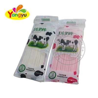 China High Quality Natural Natural Dry Eat Milk Powder Straw Candy CC Stick Candy for sale