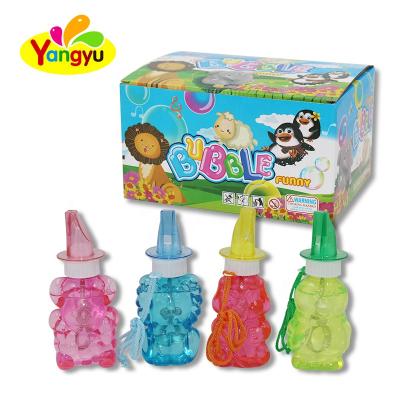 China Animal Safety Shape Bottle Bubble Water With Whistle Toy For Children for sale