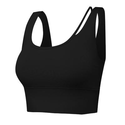 China 2021 yoga other new solid color fashion women wear beautiful deep U back sports underwear nude breathable bra for sale