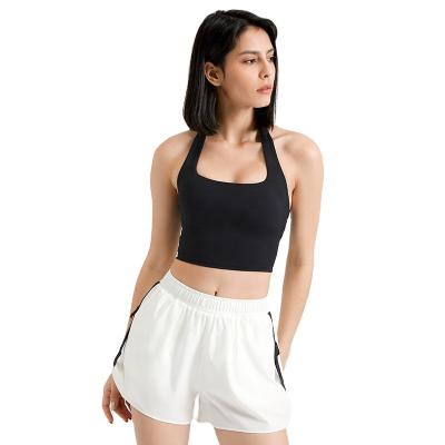 China Other Solid Color Ladies Halter Neck U-neck Camisole Halter Design Yoga Bra Apparel Sports Underwear Deep Bra for sale