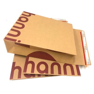 China Recycled Rigid A5 Custom Printed Mailer Self Flat Seal Apparel Packaging Mailing Bags Expandable Kraft Cardboard Envelope for sale