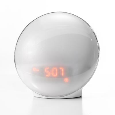 China Mood Light Smart Fit Wake Up Light Alarm Clock with Colorful Sunrise Simulation and Radio for Bedroom for sale