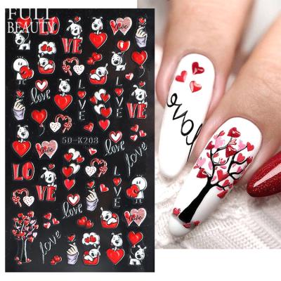 China 5D Acrylic Nail Sticker For Spring Beauty 5D Cartoon Full Embossed Nail Art Decals Cute Dog Love Heart Sliders For Nails Kawaii Rabbit Stickers Manicure Decoration for sale