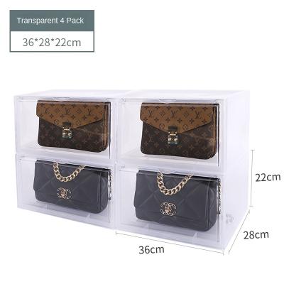 China Transparent plastic storage box direct sales plastic bag storage box viable plastic shoe storage box with magnetic lids for sale