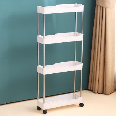 China On Pulleys Good Selling Foldable Plastic Laundry Trolley Hospital Trolley Kitchen Cart Storage Rack for sale