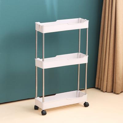 China On Pulleys Recommend Good Selling Foldable Plastic Laundry Trolley Hospital Trolley Kitchen Cart Storage Rack for sale