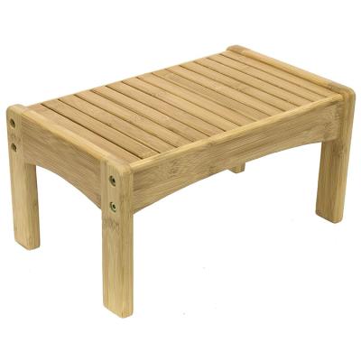 China Wooden Storage Small Bamboo Step Stool Foot Rest Stool Potty Training Stool for Kids Toddlers for sale